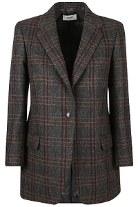 Antonia Checked Single-Breasted Blazer