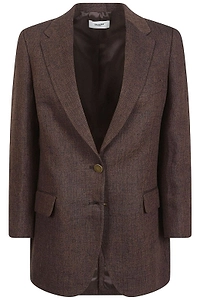 Saulina Single-Breasted Linen Blazer
