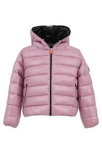 Save The Duck Kids Logo Patch Hooded Jacket