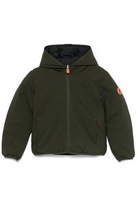 Save The Duck Kids Logo Patch Reversible Hooded Jacket
