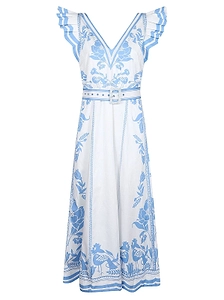 Scarlett Poppies Valmira Printed Belted Dress