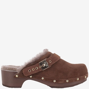 Scholl Shearling-Lined Studded Clogs