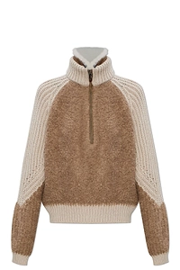 Alsek Shearling Half-Zip Sweater