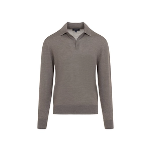 Sease Lasca Knit Long-Sleeve Polo Shirt