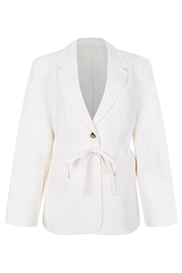 Belted Single-Breasted Blazer