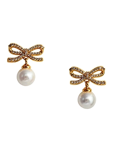 Self-Portrait Bow Embellished Earrings