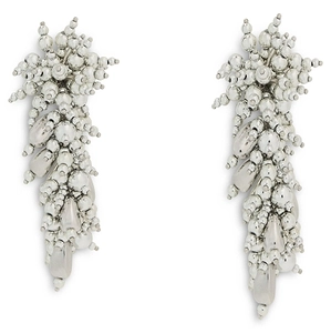 Self-Portrait Beaded Floral Drop Earrings