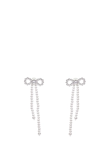 Self-Portrait Bow Embellished Dangle Earrings