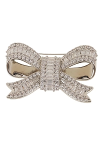 Crystal Bow Brooch