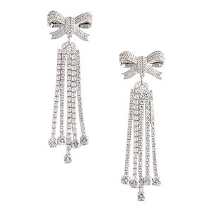 Crystal Bow Drop Earrings