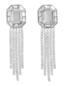 Self-Portrait Crystal Droplet Fringe Earrings