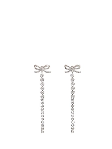 Self-Portrait Embellished Bow Droplet Earrings