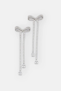 Self-Portrait Embellished Bow Dangle Earrings