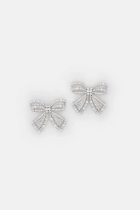 Self-Portrait Embellished Bow Earrings