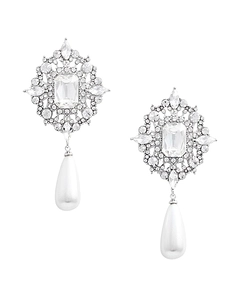 Self-Portrait Embellished Droplet Earrings