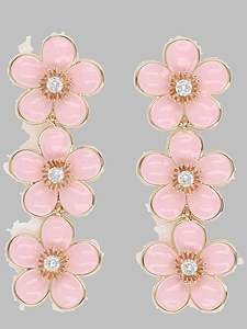 Self-Portrait Enamel Floral Drop Earrings