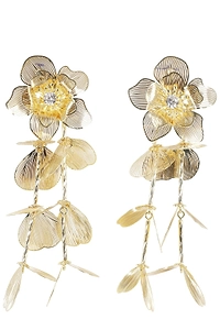 Flower Embellished Dropped Earrings