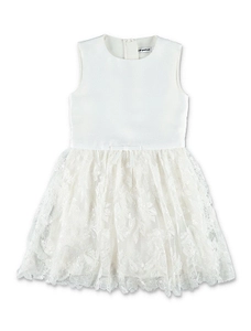 Self-Portrait Kids Satin Tulle Flower Dress