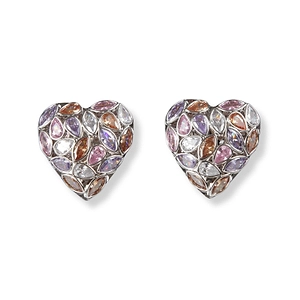Self-Portrait Multi Embellished Heart Earrings