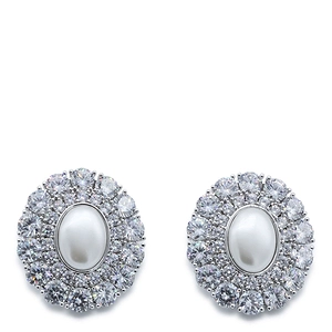 Self-Portrait Oval Embellished Earrings