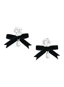 Self-Portrait Pearl Bow Drop Earrings