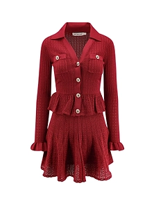 Self-Portrait Pointelle Knitted Mini Dress