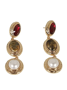 Self-Portrait Three-Tiered Drop Earrings