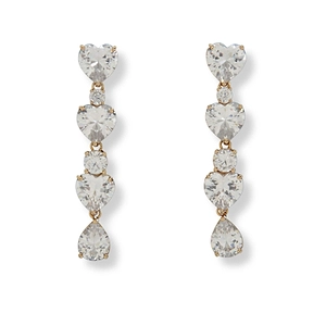 Self-Portrait Tiered Heart Embellished Earrings