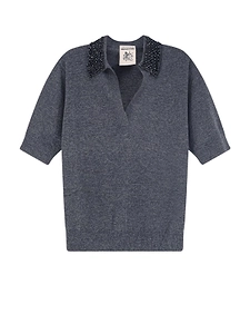 Semicouture Short Sleeve Embellished Jumper