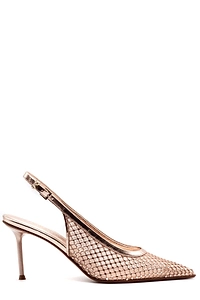 Sergio Levantesi Greta Mesh Slingback Heeled Pumps