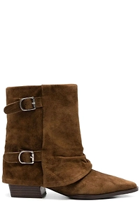 Sergio Moretti Buckled Slouch Ankle Boots
