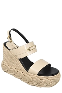 Sergio Rossi Braided Heeled Wedge Sandals