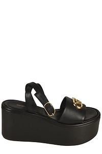 Sergio Rossi Platform Logo Plaque Heeled Sandals