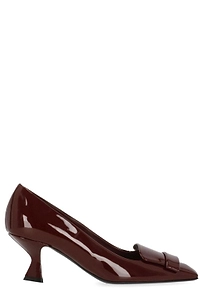Sergio Rossi Square-Toe Plaque Heeled Pumps