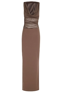 Marla Mesh Panel Maxi Dress