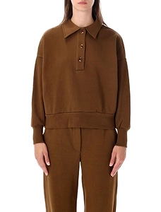 Sessun Blove Buttoned Collar Sweatshirt