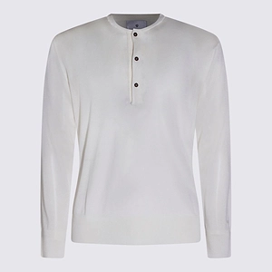 Seven Gauge Buttoned Henley Knitted Sweater