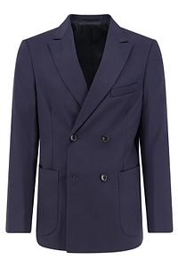 Seven Gauge Double-Breasted Peak-Lapel Blazer