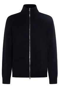Seven Gauge High-Neck Zipped Cardigan