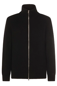 Seven Gauge High-Neck Zipped Cardigan