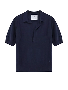 Seven Gauge Ribbed V-Neck Polo Shirt