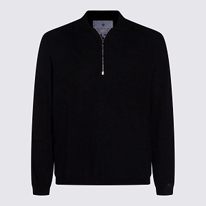 Seven Gauge Zip Collar Knitted Sweater