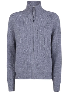 Seventy Zip Mock-Neck Cardigan