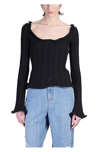 SÉFr Giselle Wide Neck Knitted Top