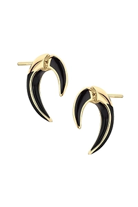 Sabre Deco Talon Jet Enamel Earrings