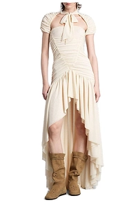 SiedrÉS Asymmetric Hem Ruched Dress