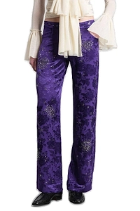 SiedrÉS Brity Printed Mid-Rise Satin Pants