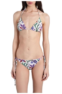Pixelated-Printed Halterneck Bikini Top