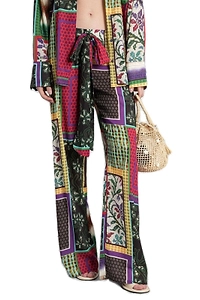 SiedrÉS Manoce Patchwork Printed Wide-Leg Pants
