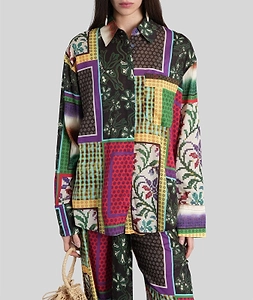 Lou Patchwork Printed Oversized Shirt